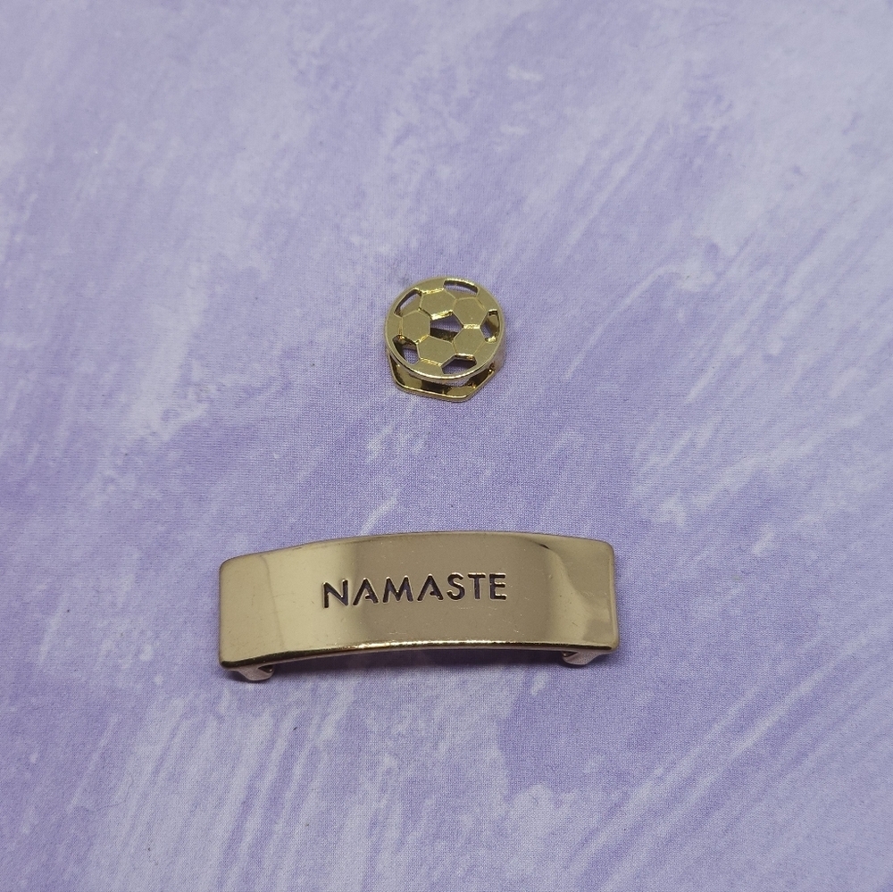 👍5 For $20 Keep Collective Gold Tone Charms Namaste Long Charm & Soccer Ball